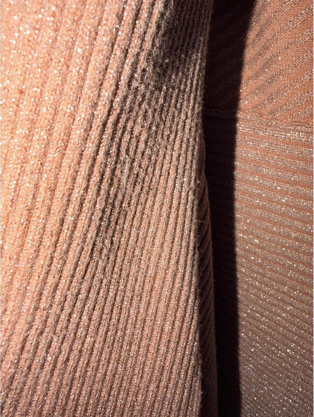 White House Black Market Blush Pink Open Front Metallic Ribbed Cardigan Sweater - Picture 7 of 8